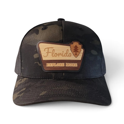 The Explorer – Florida Edition | Wooden Patch Trucker Hat