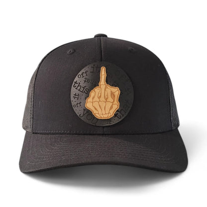 No Apologies – Skeleton Finger Wooden Patch Hat - 4 Arrows Creations