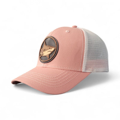 Open Water – Women’s Ponytail Hat – Shark Wooden Patch Hat - 4 Arrows Creations