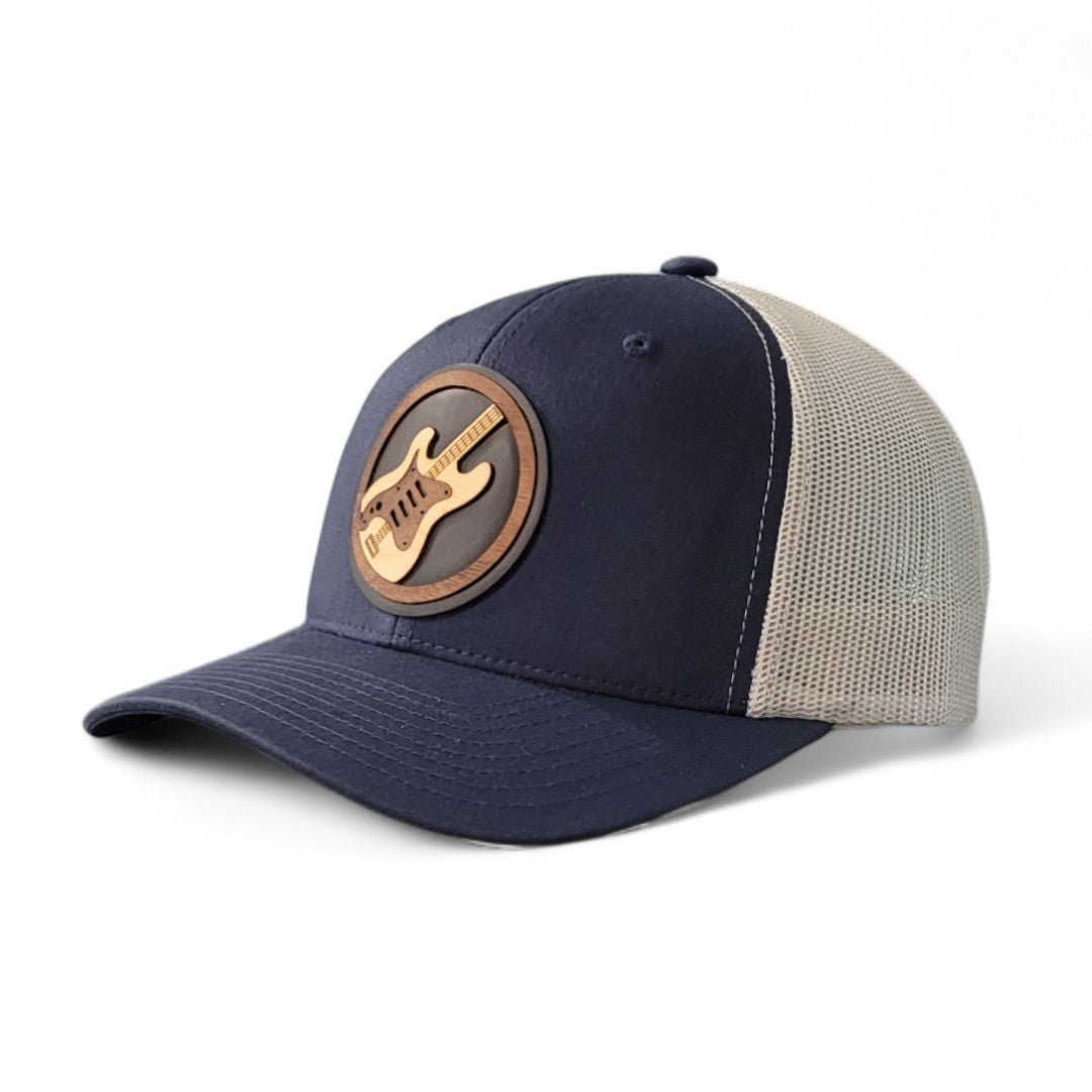 Riff Master – Electric Guitar Wooden Patch Hat - 4 Arrows Creations