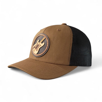 Riff Master – Electric Guitar Wooden Patch Hat - 4 Arrows Creations