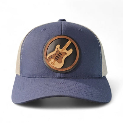 Riff Master – Electric Guitar Wooden Patch Hat - 4 Arrows Creations