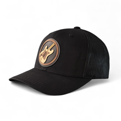 Riff Master – Electric Guitar Wooden Patch Hat - 4 Arrows Creations