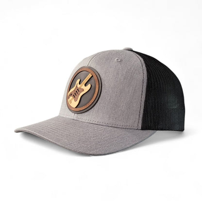 Riff Master – Electric Guitar Wooden Patch Hat - 4 Arrows Creations