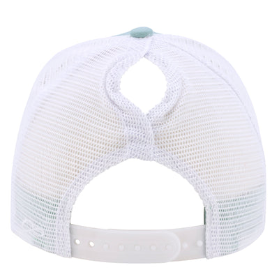 Shell Yeah! – Women’s Ponytail Hat – Sea Turtle Wooden Patch Hat - 4 Arrows Creations