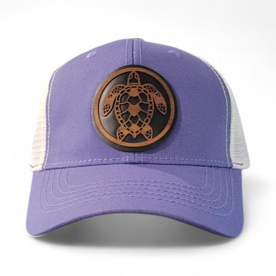 Shell Yeah! – Women’s Ponytail Hat – Sea Turtle Wooden Patch Hat - 4 Arrows Creations