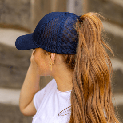 Shell Yeah! – Women’s Ponytail Hat – Sea Turtle Wooden Patch Hat - 4 Arrows Creations