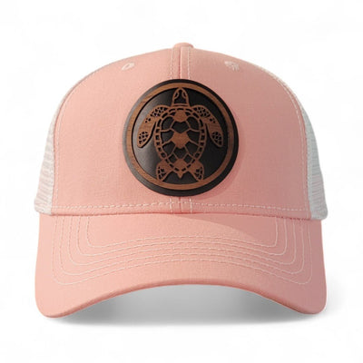 Shell Yeah! – Women’s Ponytail Hat – Sea Turtle Wooden Patch Hat - 4 Arrows Creations