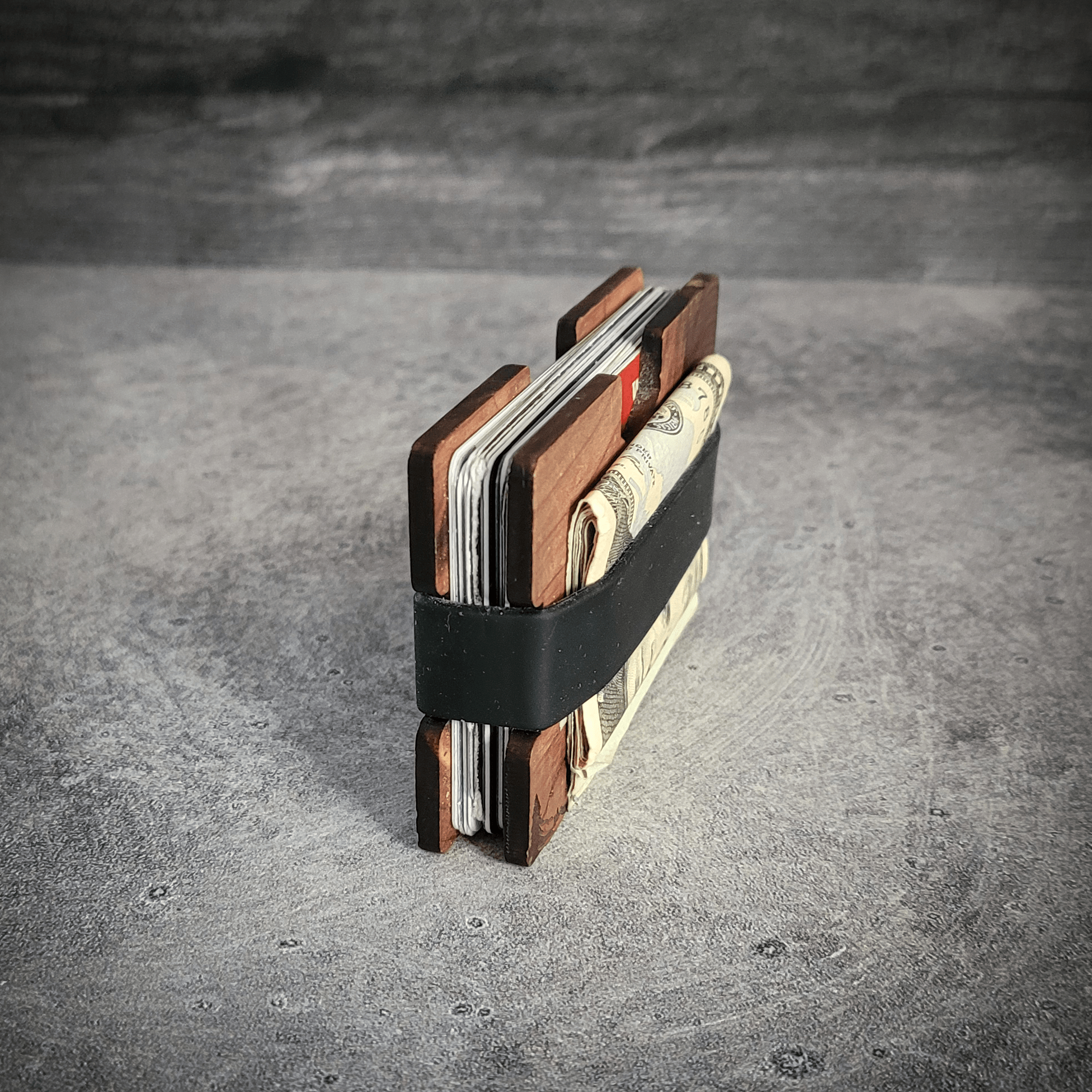 Skull & Timber – Engraved Wooden Wallet - 4 Arrows Creations