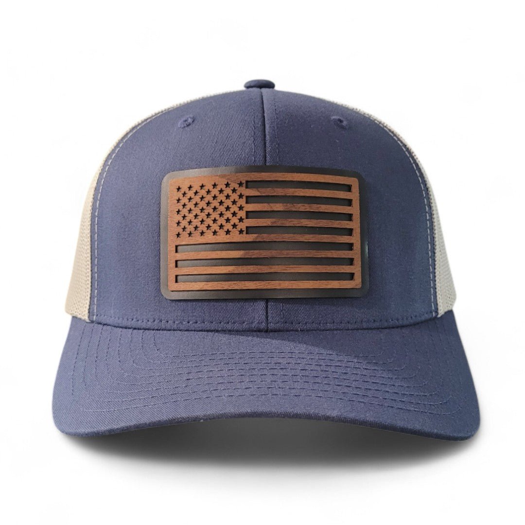 Stars & Stripes – American Flag Wooden Patch Hat - 4 Arrows Creations