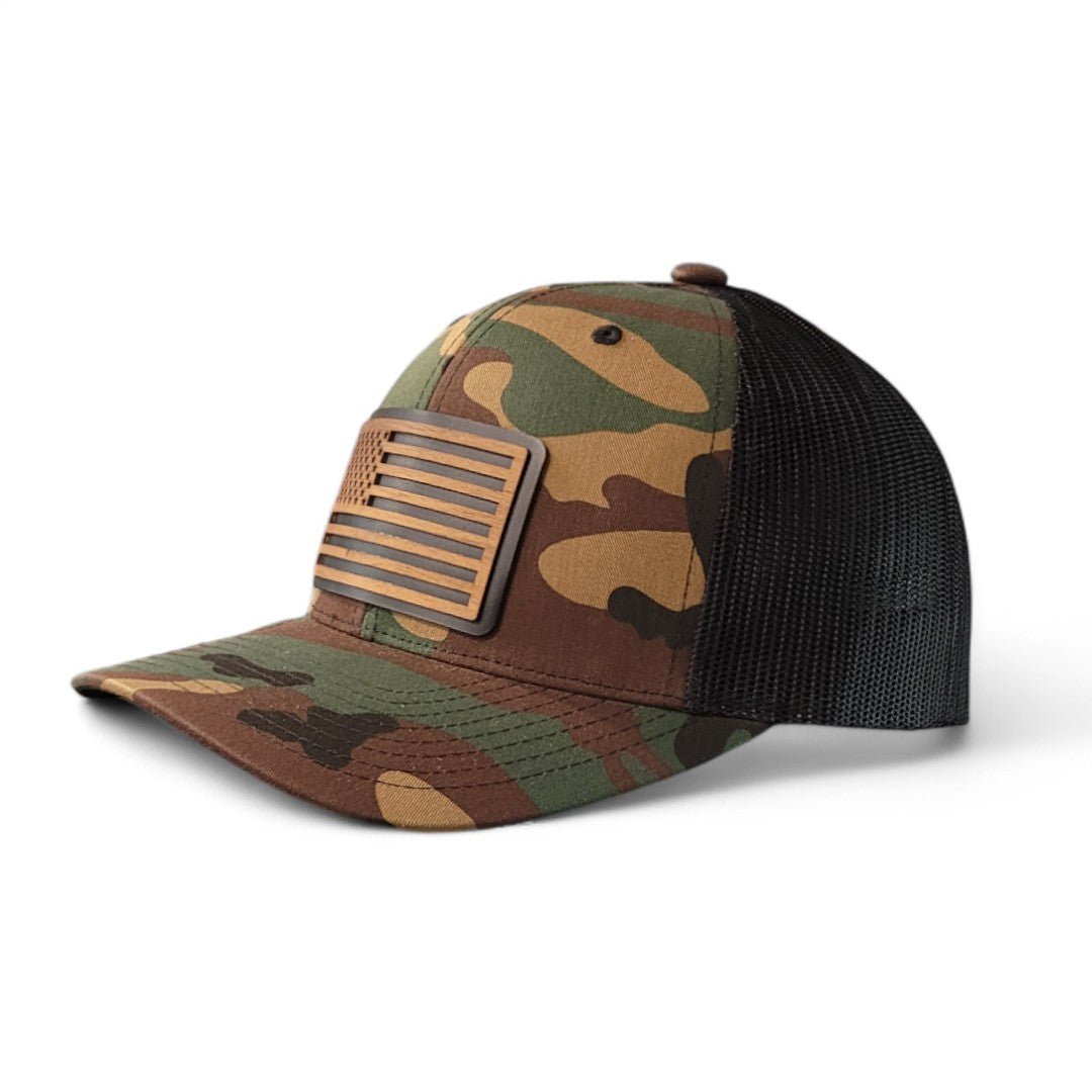 Stars & Stripes – American Flag Wooden Patch Hat - 4 Arrows Creations