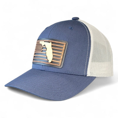 🌴Stars &Stripes: Florida Edition – Wooden Patch Hat - 4 Arrows Creations