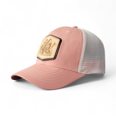 Stay Positive – Women’s Ponytail Hat – Shark Wooden Patch Hat - 4 Arrows Creations