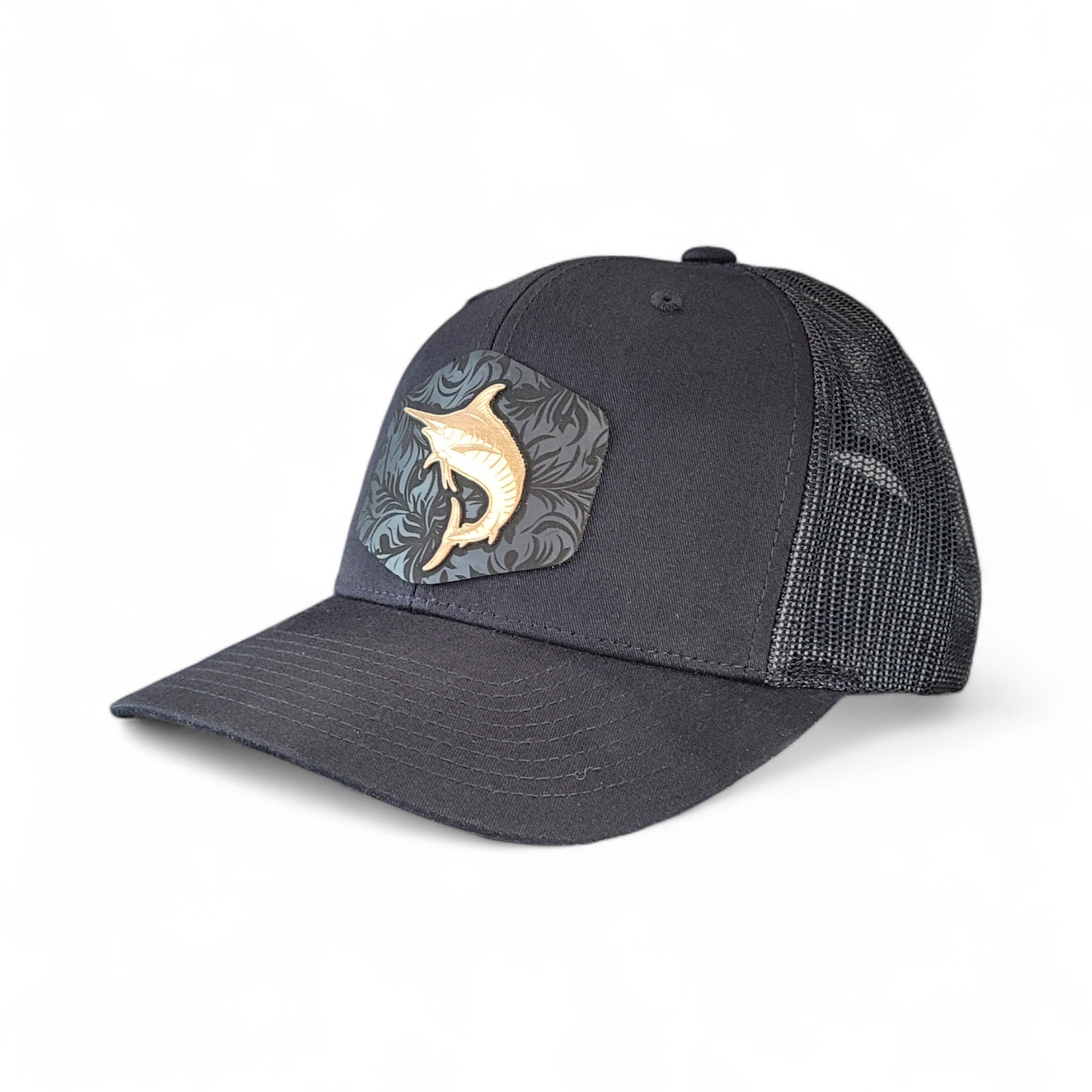 The Catch – Marlin Wooden Patch Hat - 4 Arrows Creations