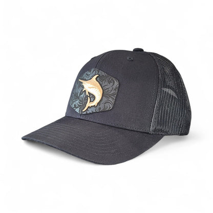 The Catch – Marlin Wooden Patch Hat - 4 Arrows Creations