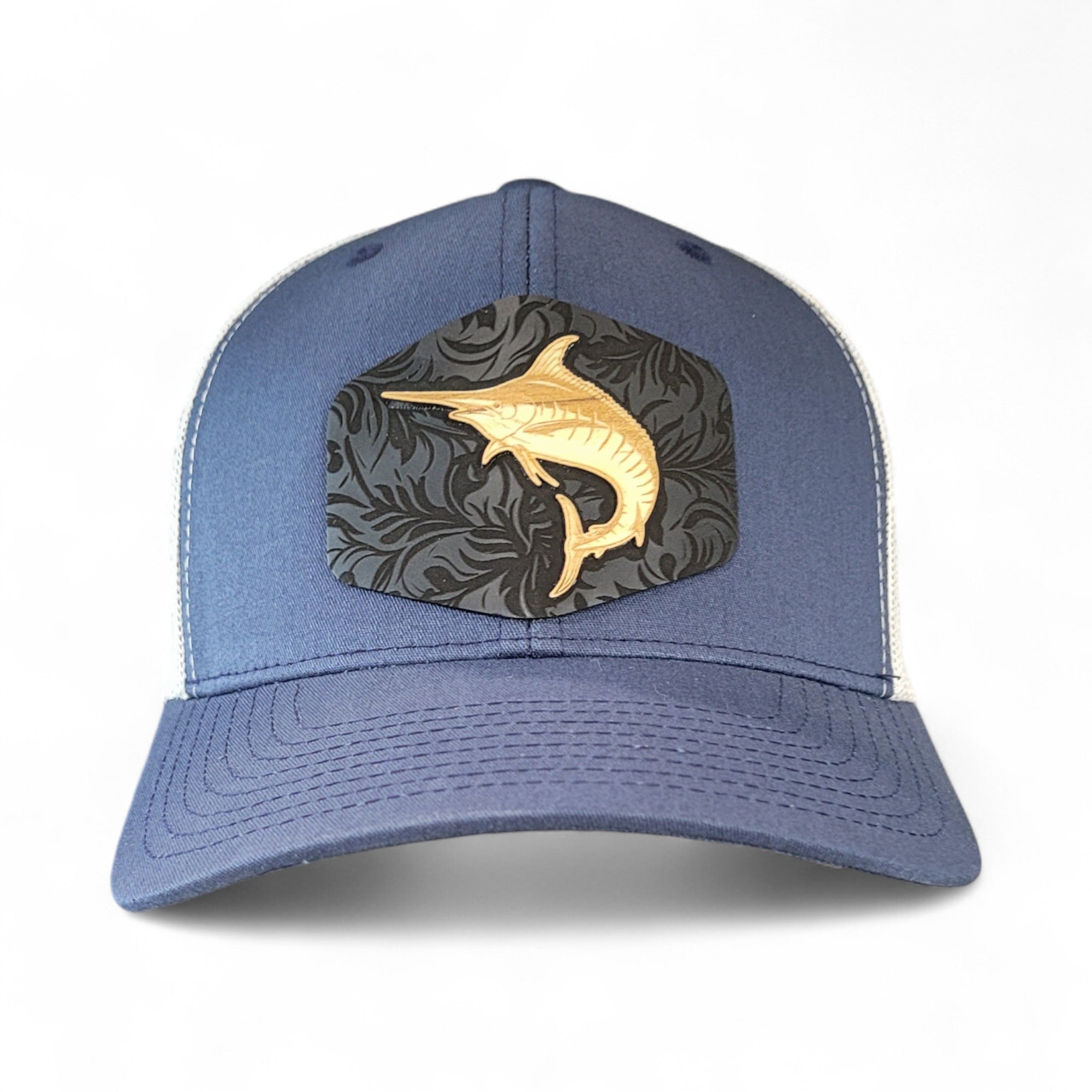The Catch – Marlin Wooden Patch Hat - 4 Arrows Creations