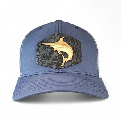 The Catch – Marlin Wooden Patch Hat - 4 Arrows Creations
