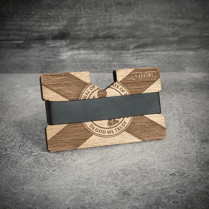 The Floridian – Florida Flag Engraved Wooden Wallet - 4 Arrows Creations