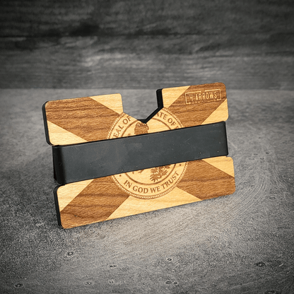 The Floridian – Florida Flag Engraved Wooden Wallet - 4 Arrows Creations