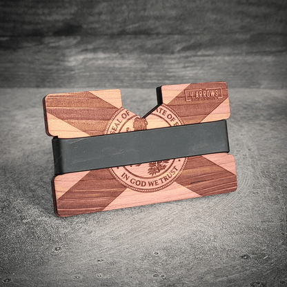 The Floridian – Florida Flag Engraved Wooden Wallet - 4 Arrows Creations