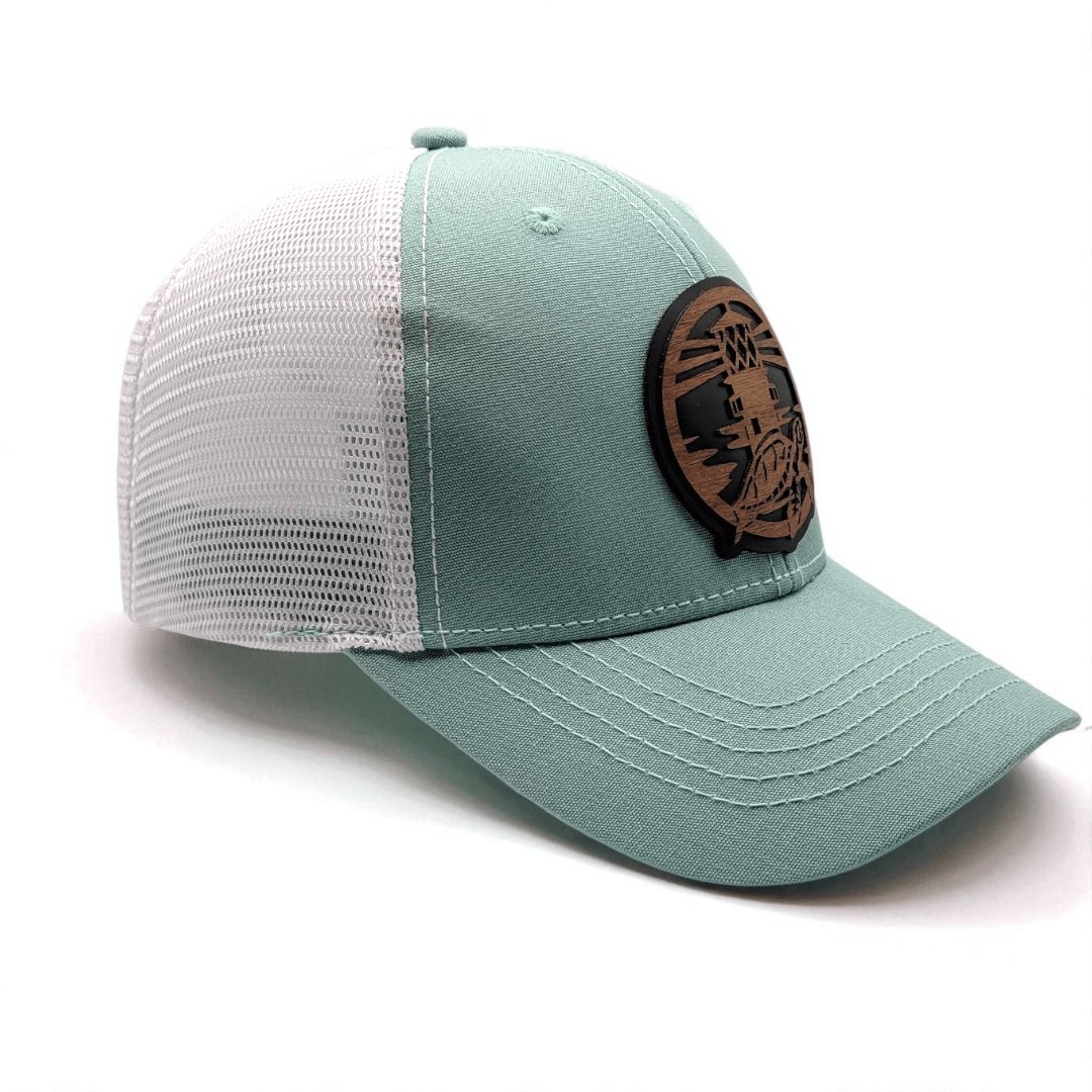 The Jupiter Influencer - Women's Ponytail Wooden Patch Hat - 4 Arrows Creations