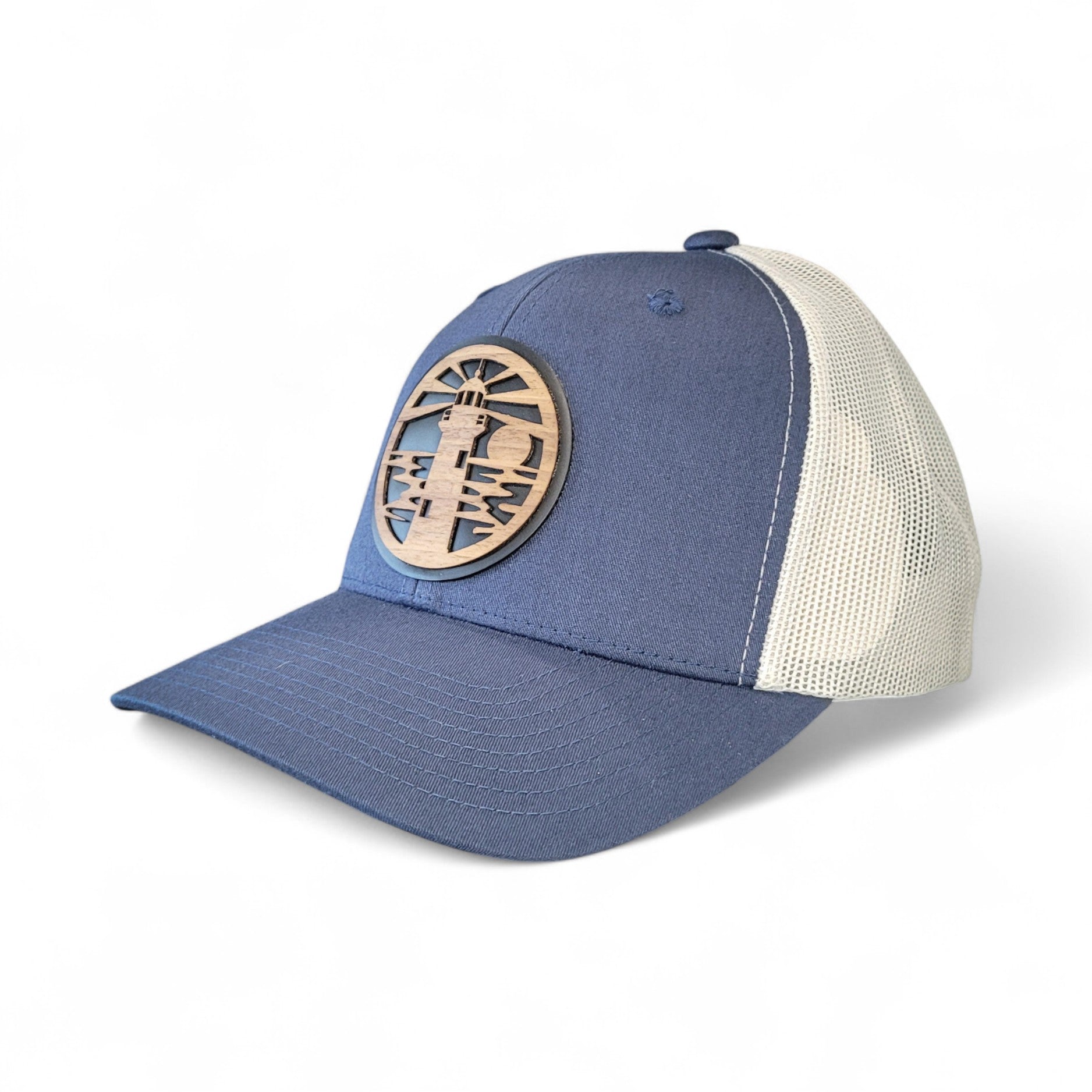 🌊🗺️ The Jupiter Lighthouse – Wooden Patch Hat - 4 Arrows Creations