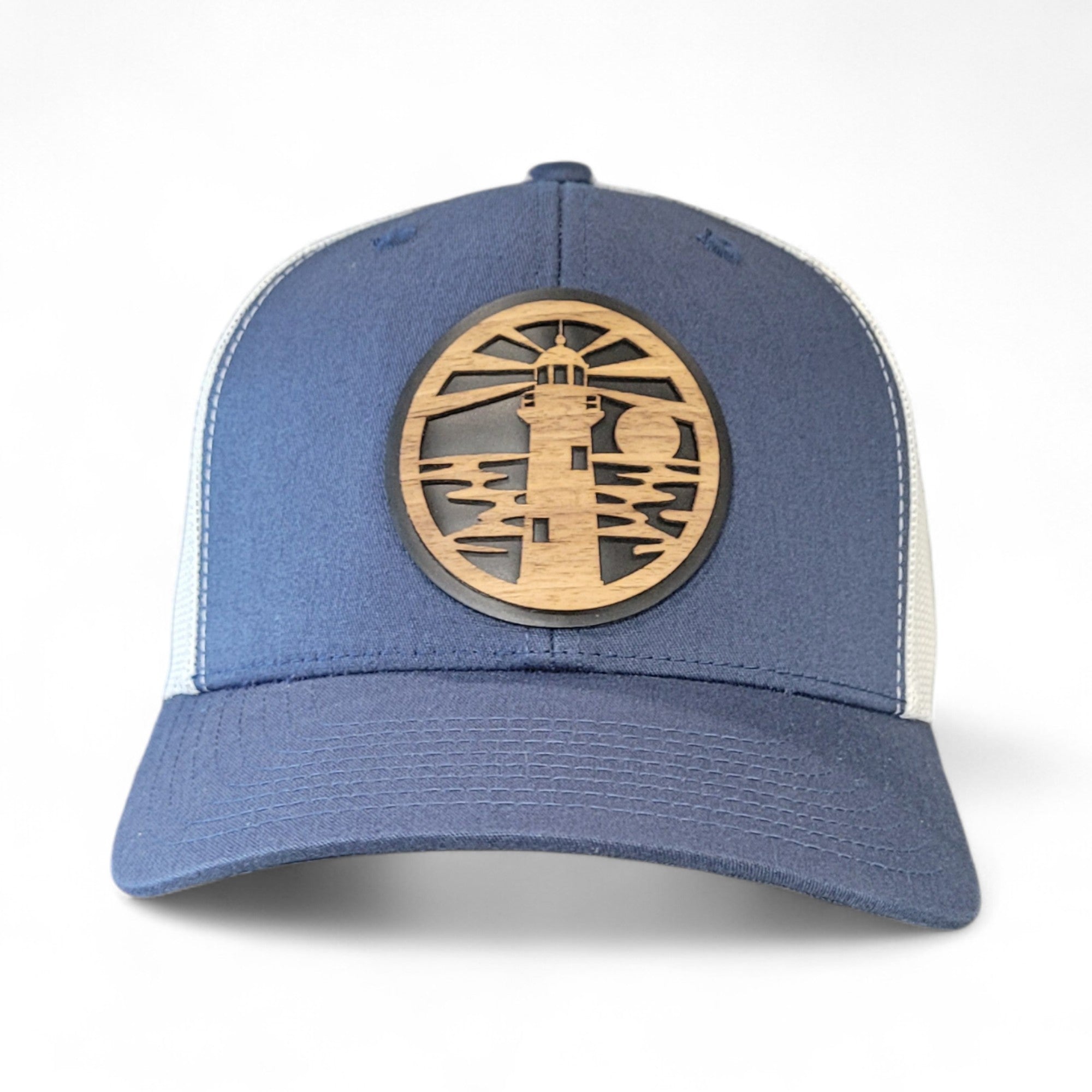 🌊🗺️ The Jupiter Lighthouse – Wooden Patch Hat - 4 Arrows Creations