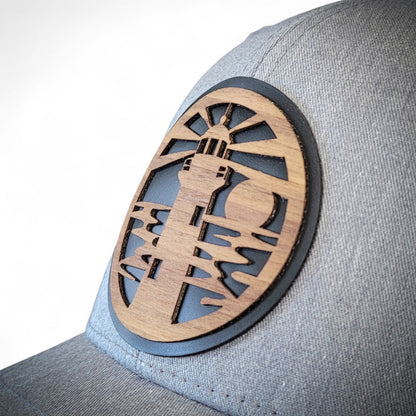 🌊🗺️ The Jupiter Lighthouse – Wooden Patch Hat - 4 Arrows Creations