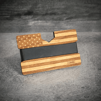 🦅The Patriot – American Flag Engraved Wooden Wallet - 4 Arrows Creations