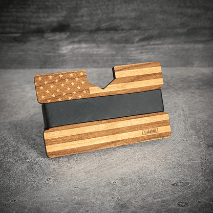 🦅The Patriot – American Flag Engraved Wooden Wallet - 4 Arrows Creations
