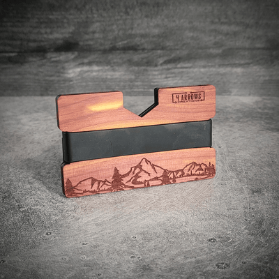 The Summit – Mountain Engraved Wooden Wallet - 4 Arrows Creations
