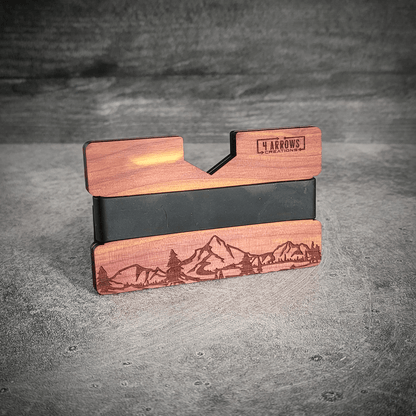 The Summit – Mountain Engraved Wooden Wallet - 4 Arrows Creations