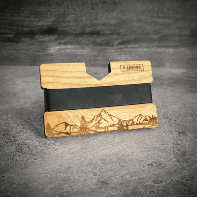 The Summit – Mountain Engraved Wooden Wallet - 4 Arrows Creations