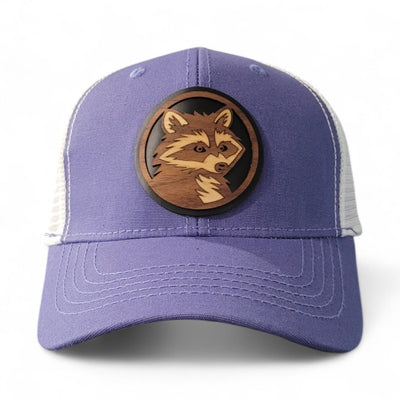 Trash Panda – Women’s Ponytail Hat – Racoon Wooden Patch Hat - 4 Arrows Creations