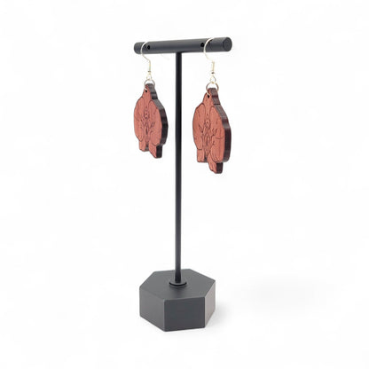 Viva La Vulva – Wooden Vulva Orchid Earrings - 4 Arrows Creations