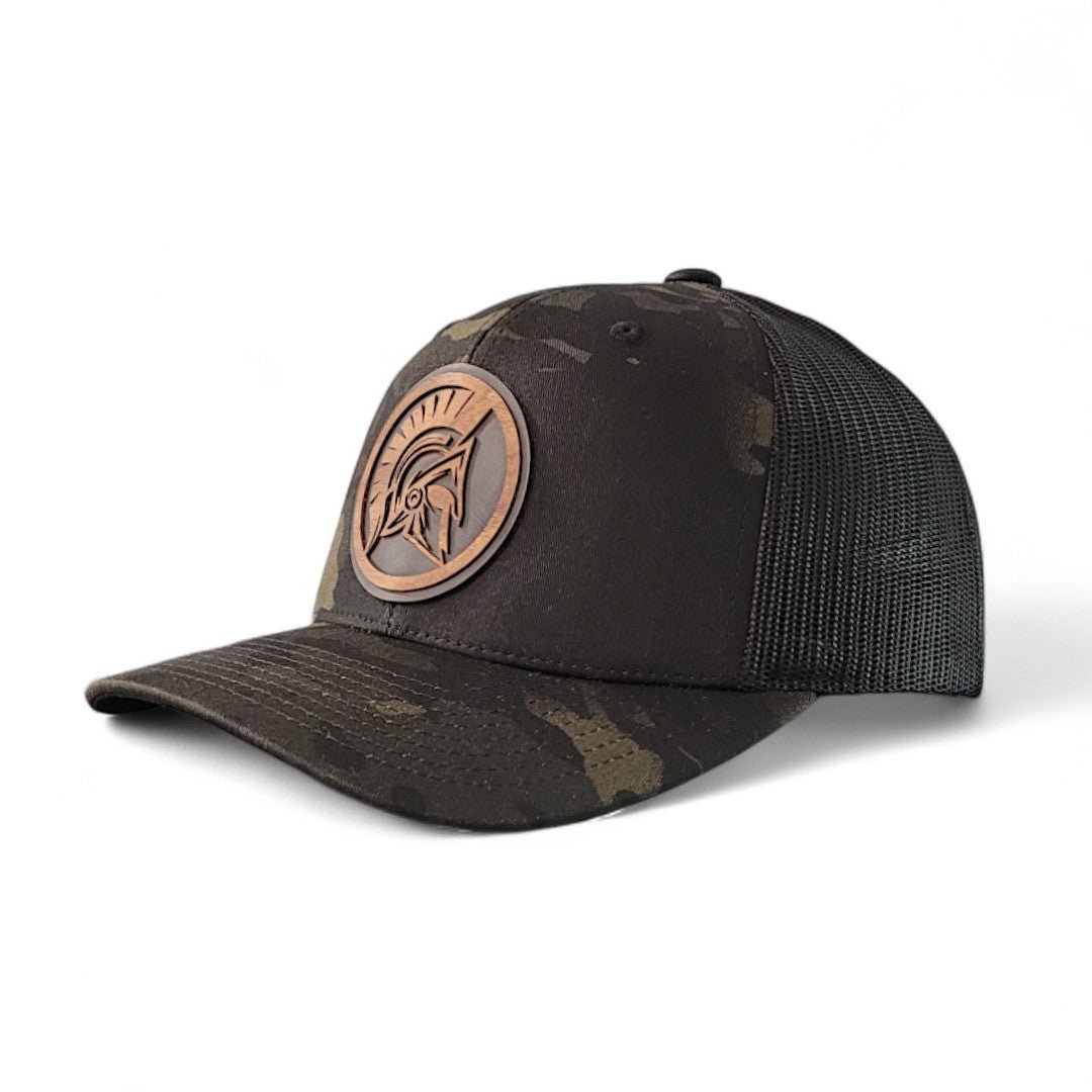 Warrior's Code – Spartan Helmet Wooden Patch Hat - 4 Arrows Creations