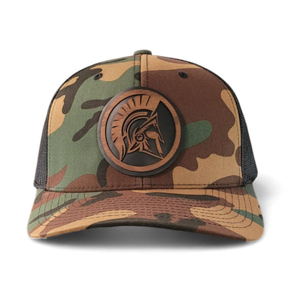 Warrior's Code – Spartan Helmet Wooden Patch Hat - 4 Arrows Creations