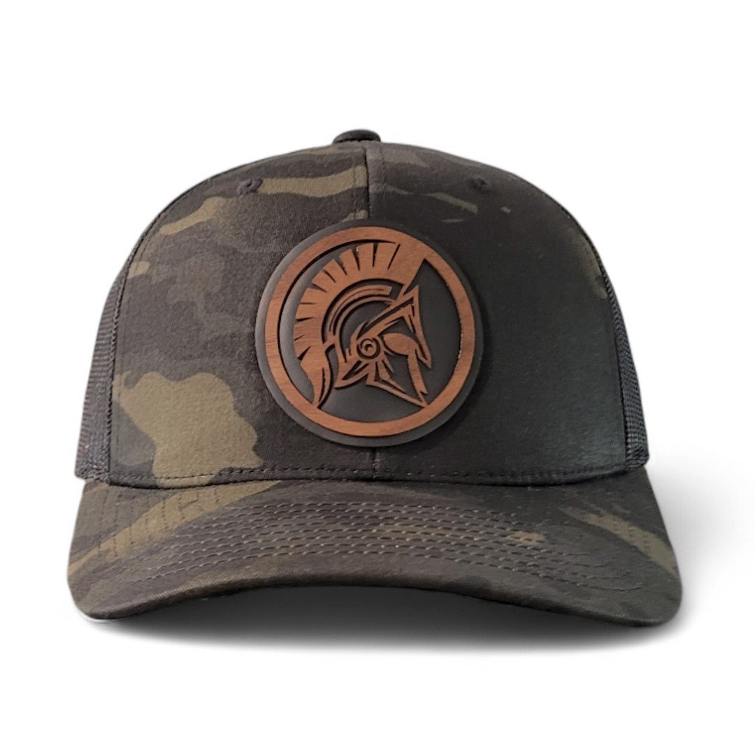 Warrior's Code – Spartan Helmet Wooden Patch Hat - 4 Arrows Creations