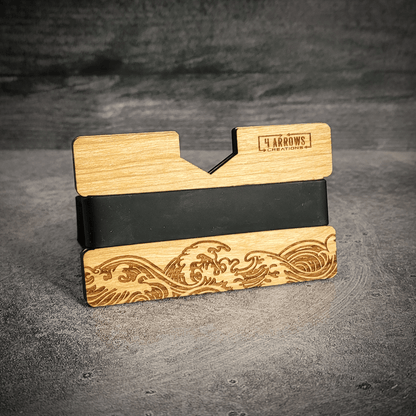 🌊 Wave Wooden Wallet – Ride the Line Between Nature & Function - 4 Arrows Creations