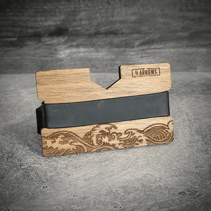 🌊 Wave Wooden Wallet – Ride the Line Between Nature & Function - 4 Arrows Creations