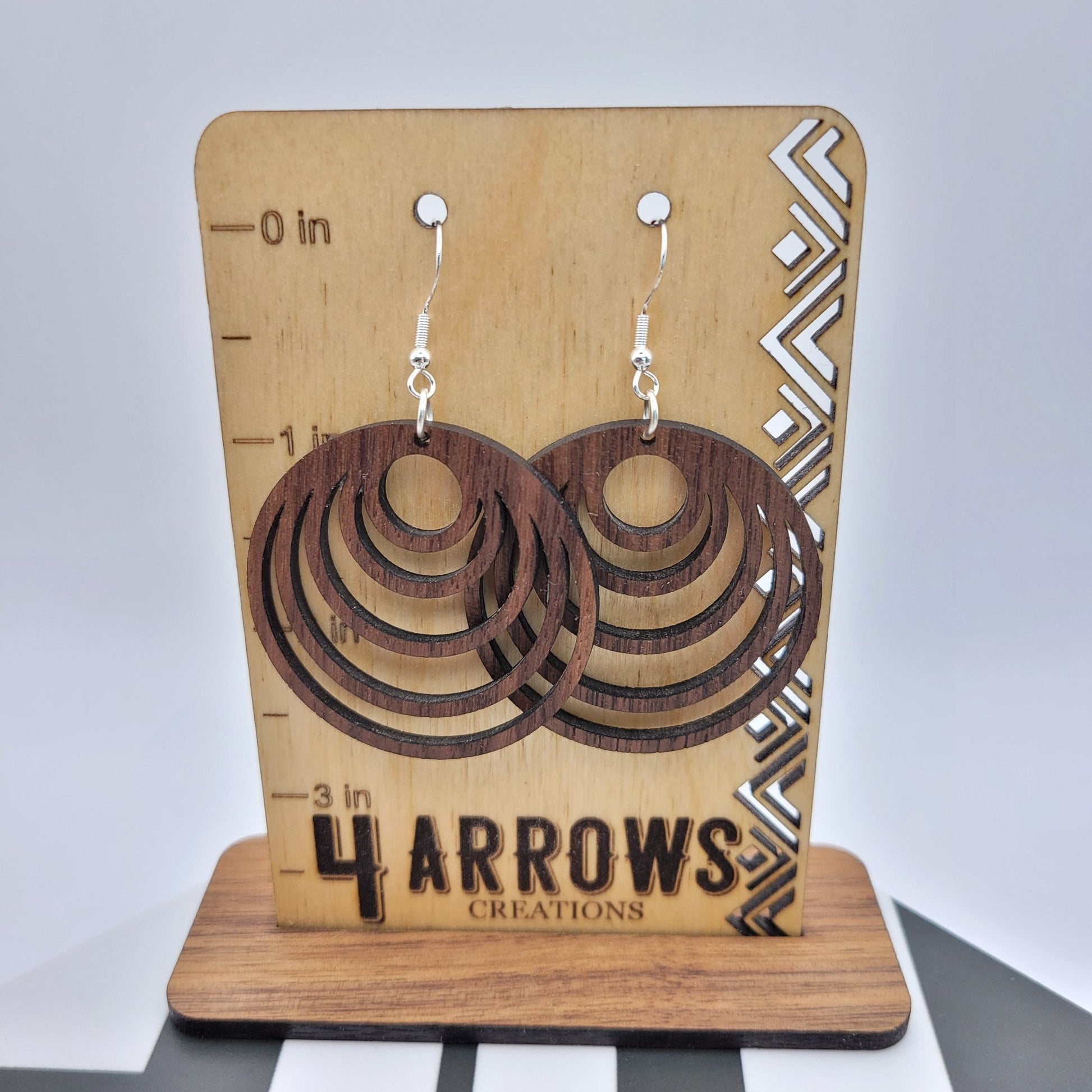 Athena Wood Earrings - 4 Arrows Creations