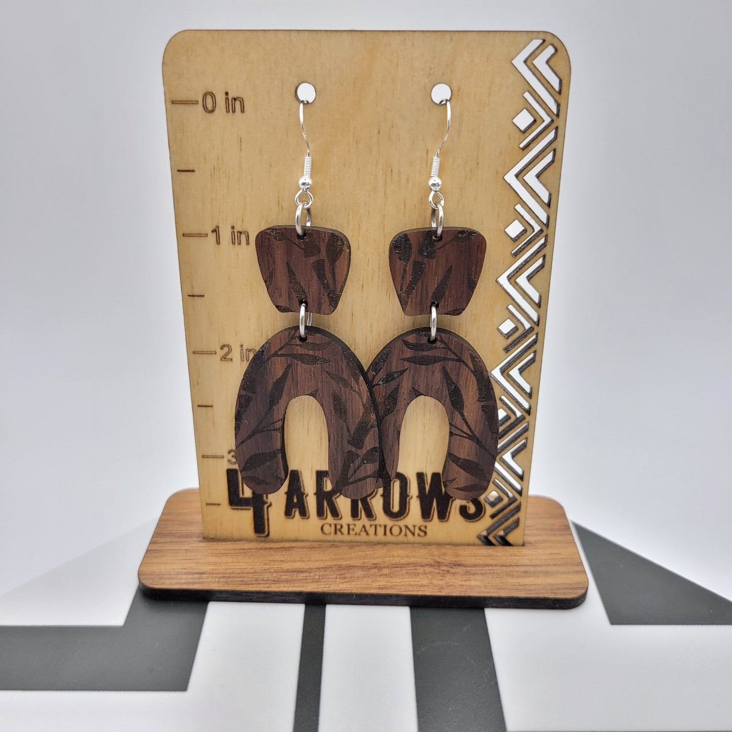 Bamboo Dangle Wood Earrings - 4 Arrows Creations