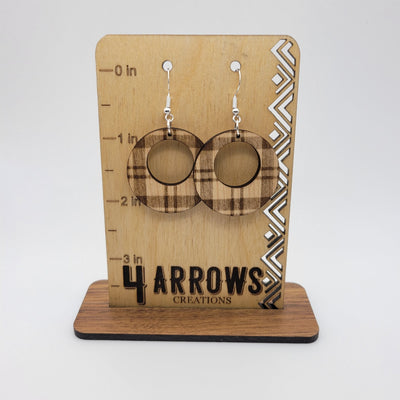 Buffalo Plaid Wood Dangle Earrings - 4 Arrows Creations