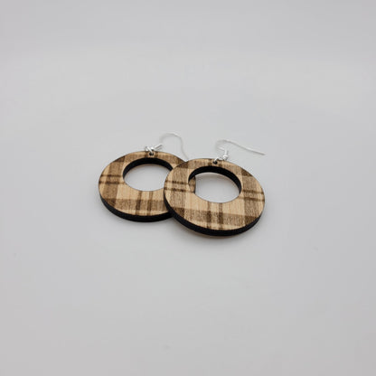Buffalo Plaid Wood Dangle Earrings - 4 Arrows Creations