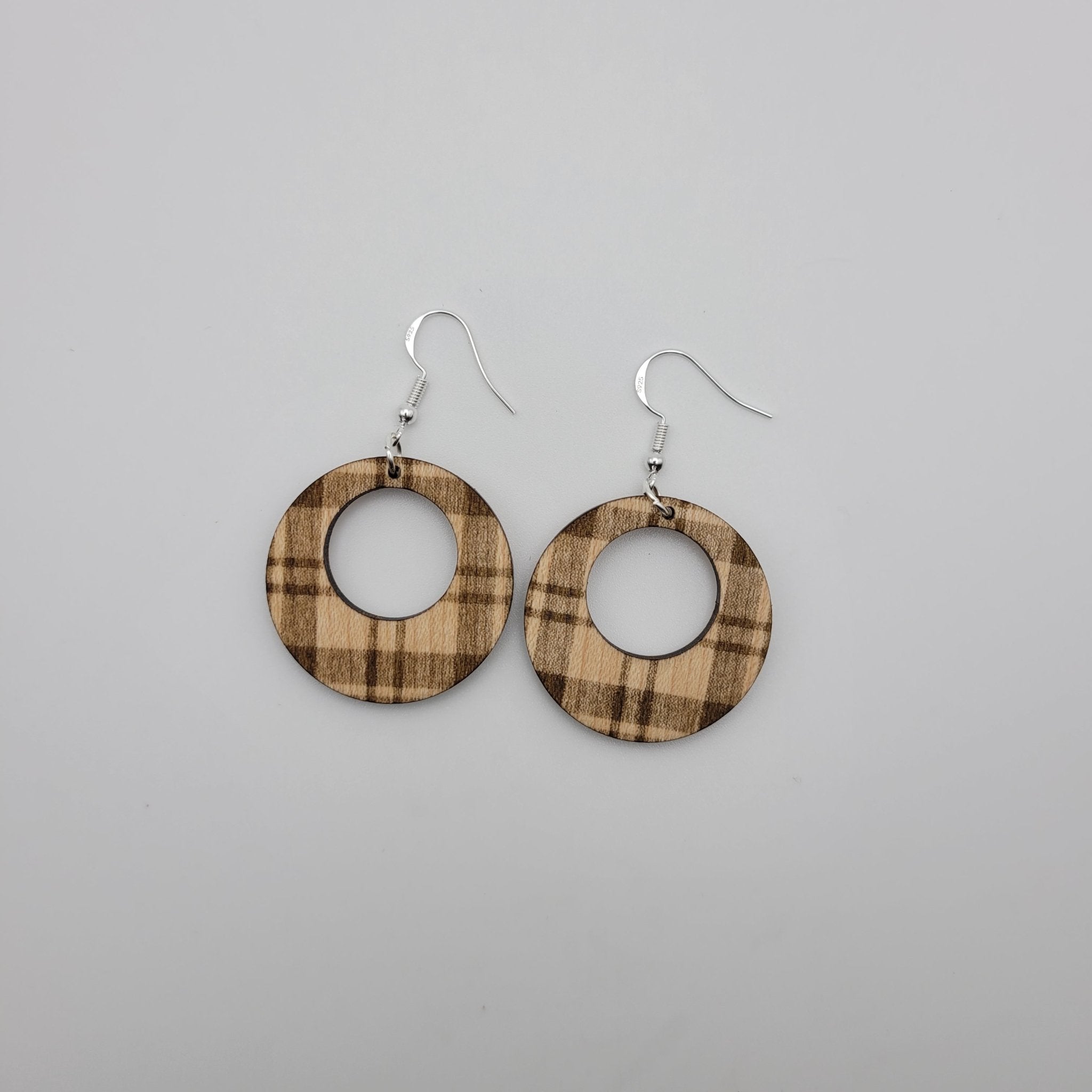 Buffalo Plaid Wood Dangle Earrings - 4 Arrows Creations