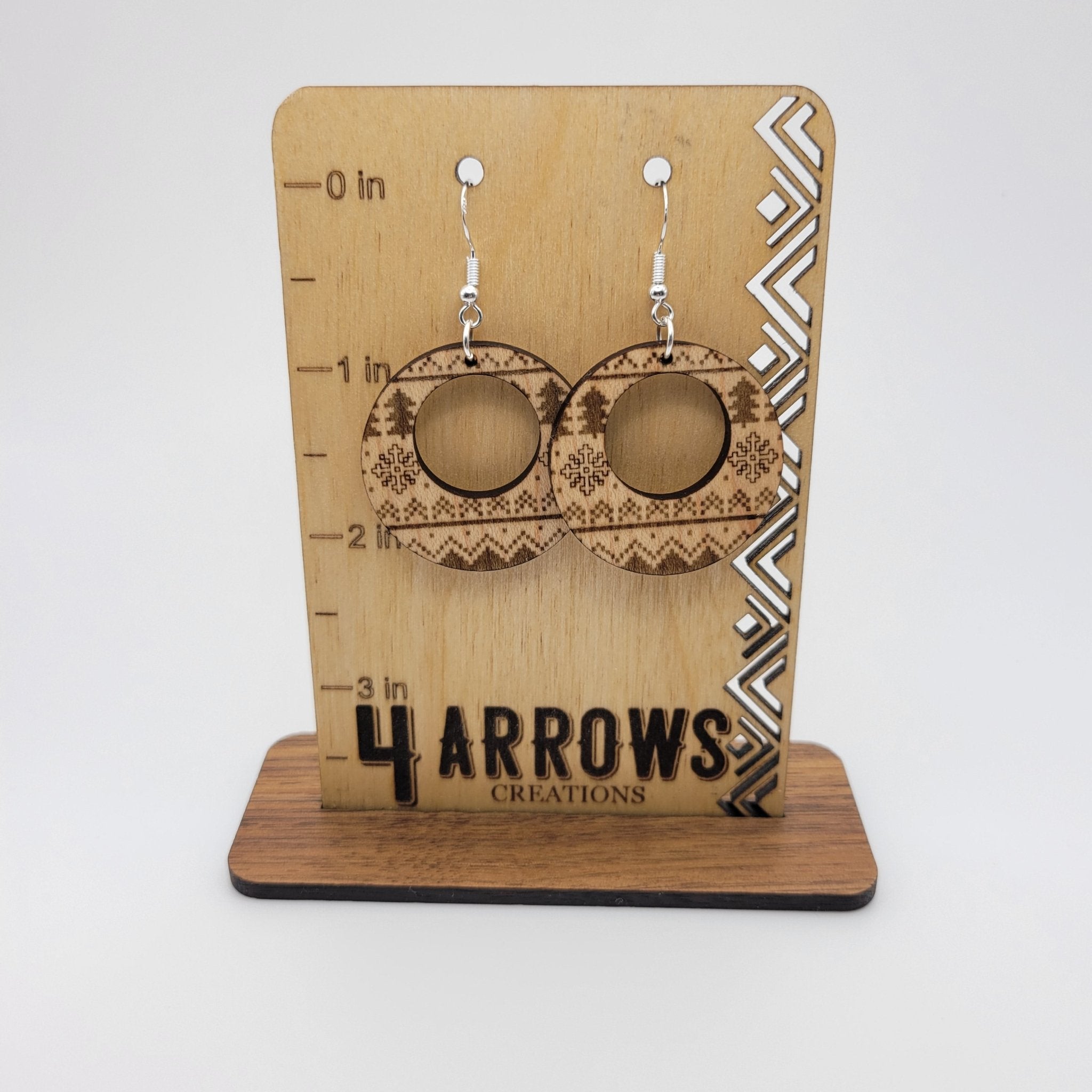 Christmas Sweater Wood Dangle Earrings - 4 Arrows Creations