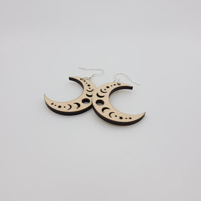 Crescent Moon Phases Dangle Earrings - 4 Arrows Creations