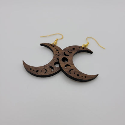 Crescent Moon Phases Dangle Earrings - 4 Arrows Creations
