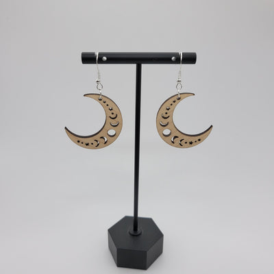 Crescent Moon Phases Dangle Earrings - 4 Arrows Creations