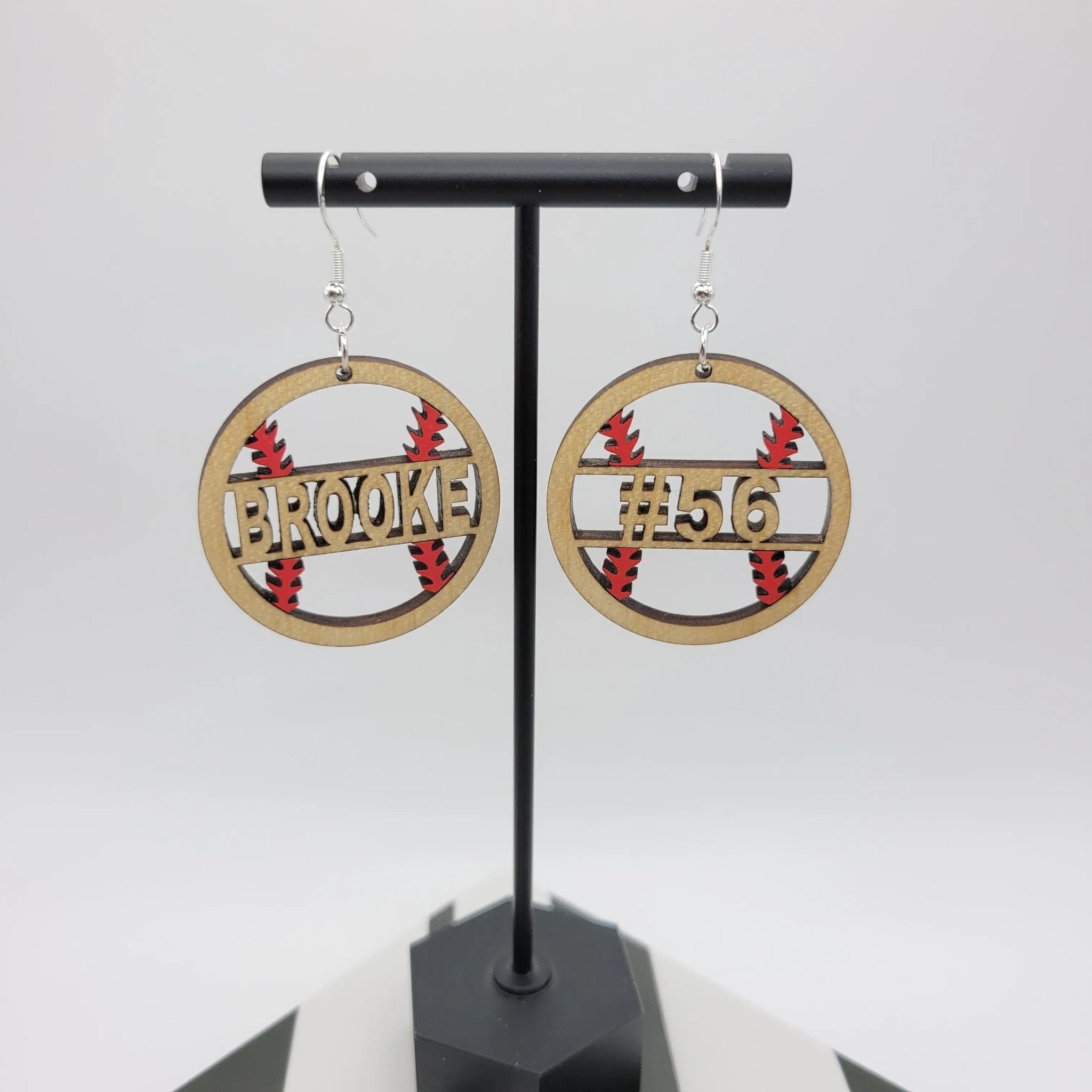 Custom Baseball Wood Earrings - 4 Arrows Creations